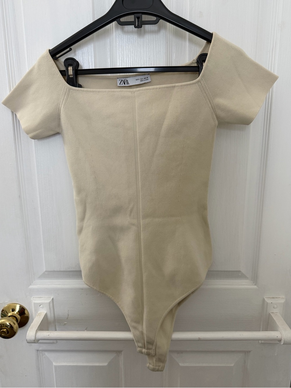 ZARA Cream Short-Sleeve One-Piece Bodysuit